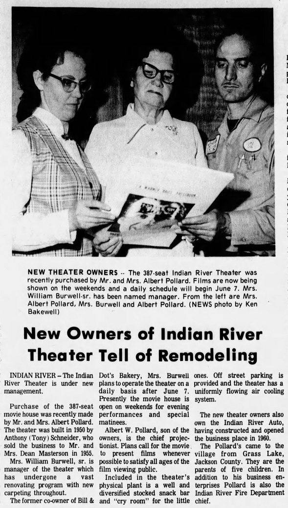 Indian River Theatre - Petoskey News Review Thu Apr 22 1971 (newer photo)